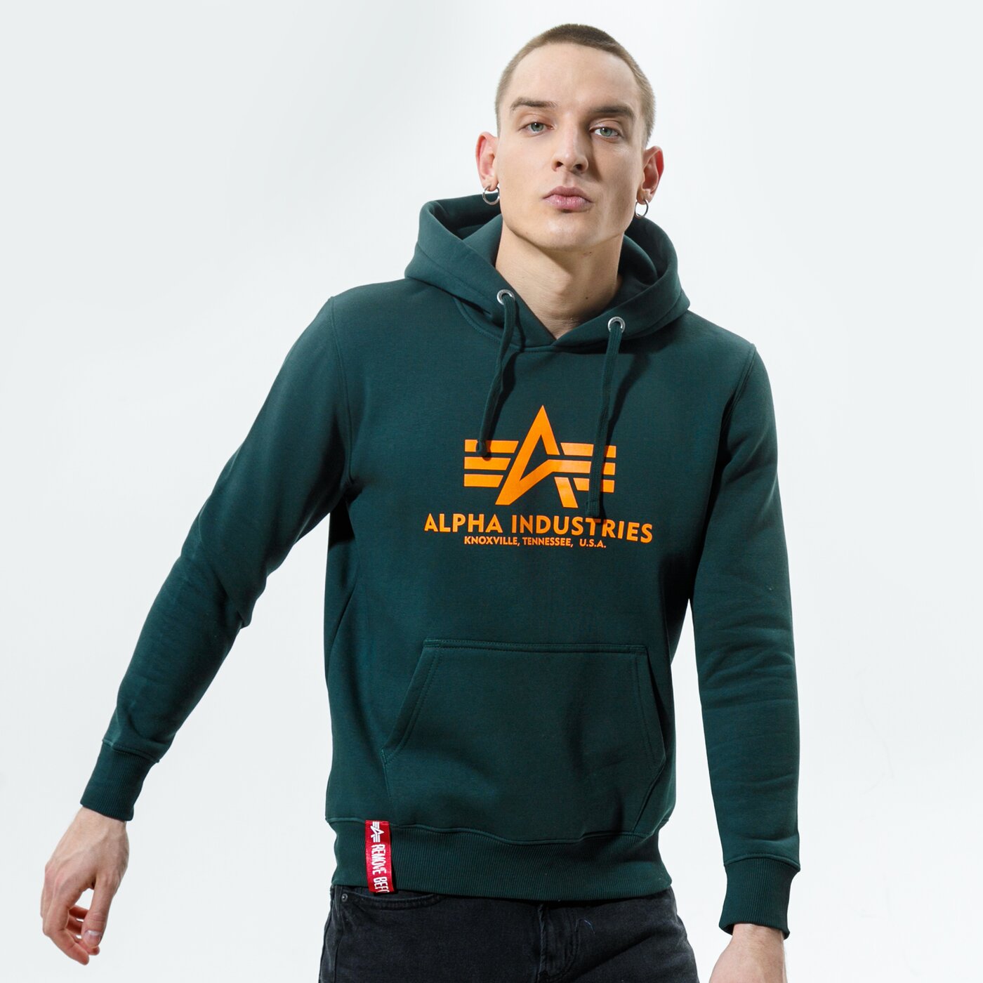 Мъжки суичър ALPHA INDUSTRIES СУИТЧЪР С КАЧУЛКА BASIC HOODY 178312-353 цвят зелен