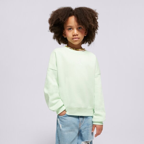 Детски суичър JORDAN СУИТЧЪР ICON PLAY OVERSIZED CREW GIRL 45c387-e2e цвят зелен