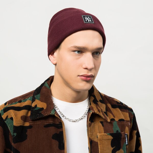 Мъжка зимна шапка NEW ERA ШАПКА TEAM BEANIE NYY MRN 60292618 цвят бордо