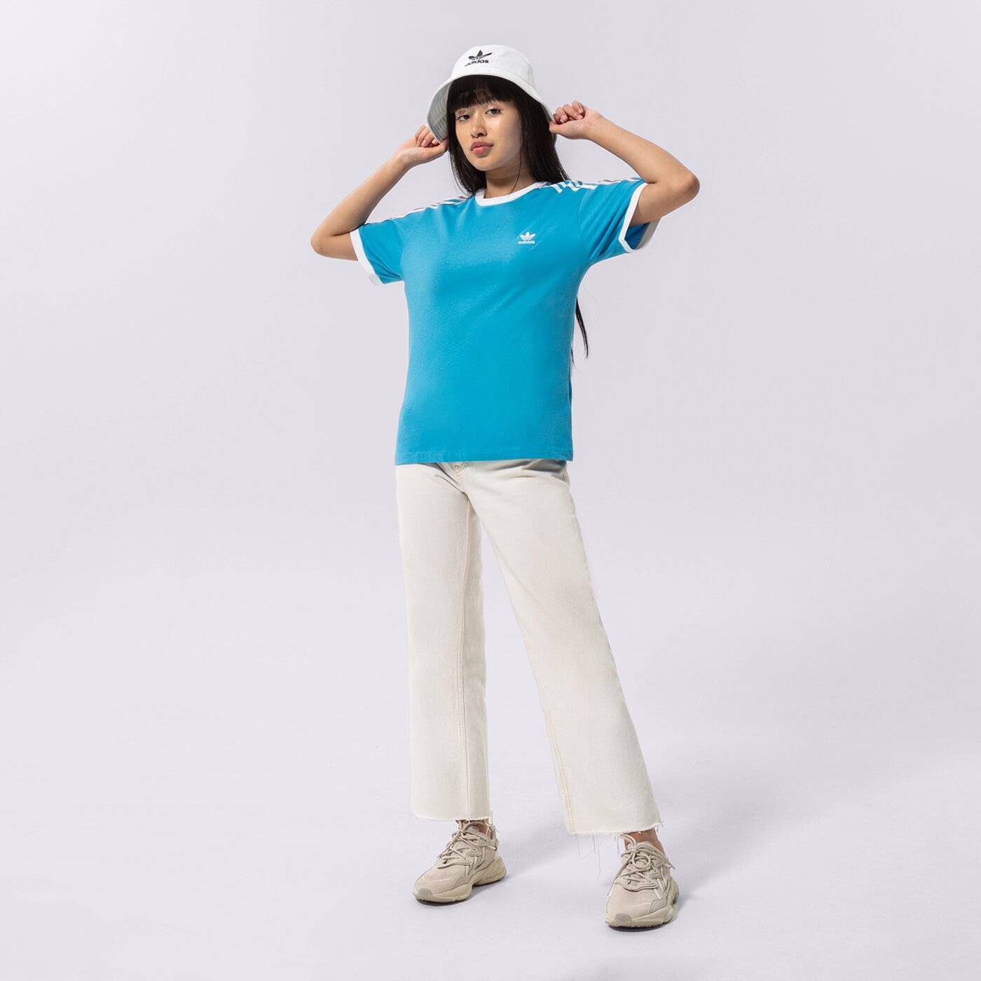 Дамска тениска ADIDAS ТЕНИСКА 3 STRIPES hc1963 цвят син