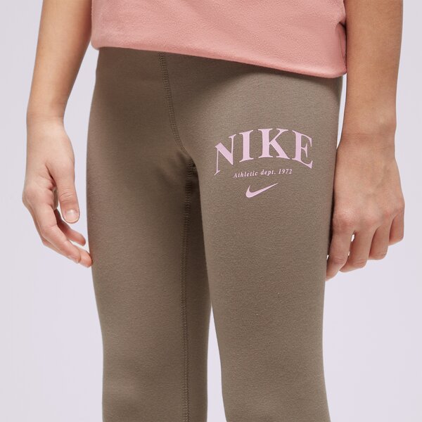 Детски панталони NIKE КЛИН (G)TREND FAV HW LEG BRN/PNK dz4617-040 цвят каки