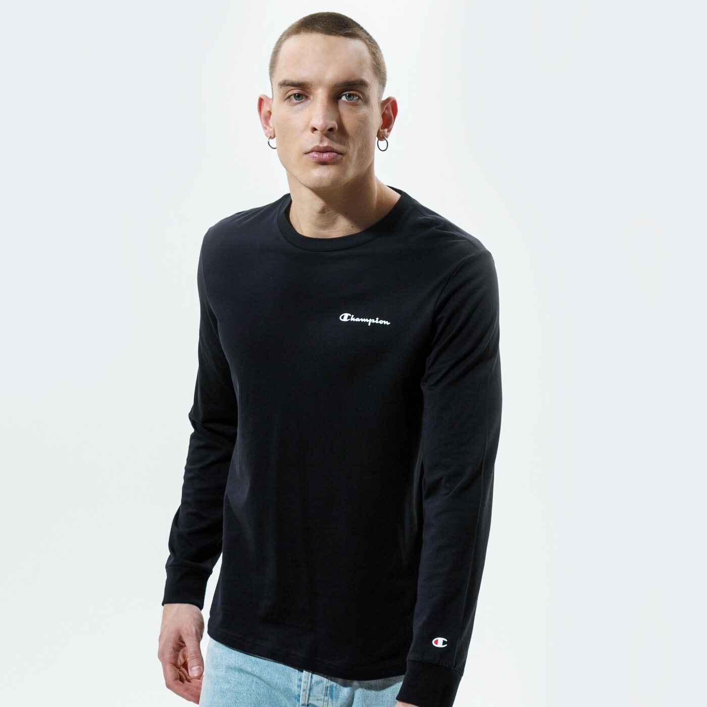 Мъжка тениска CHAMPION ТЕНИСКА LONG SLEEVE ТЕНИСКА 214157kk001 цвят черен