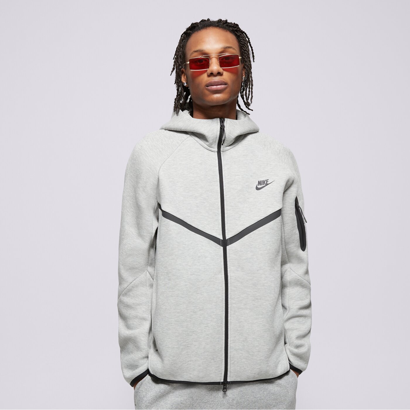 Мъжки суичър NIKE СУИТЧЪР С КАЧУЛКА M NK TCH FLC FZ WR HOODIE hv0949-063 цвят сив