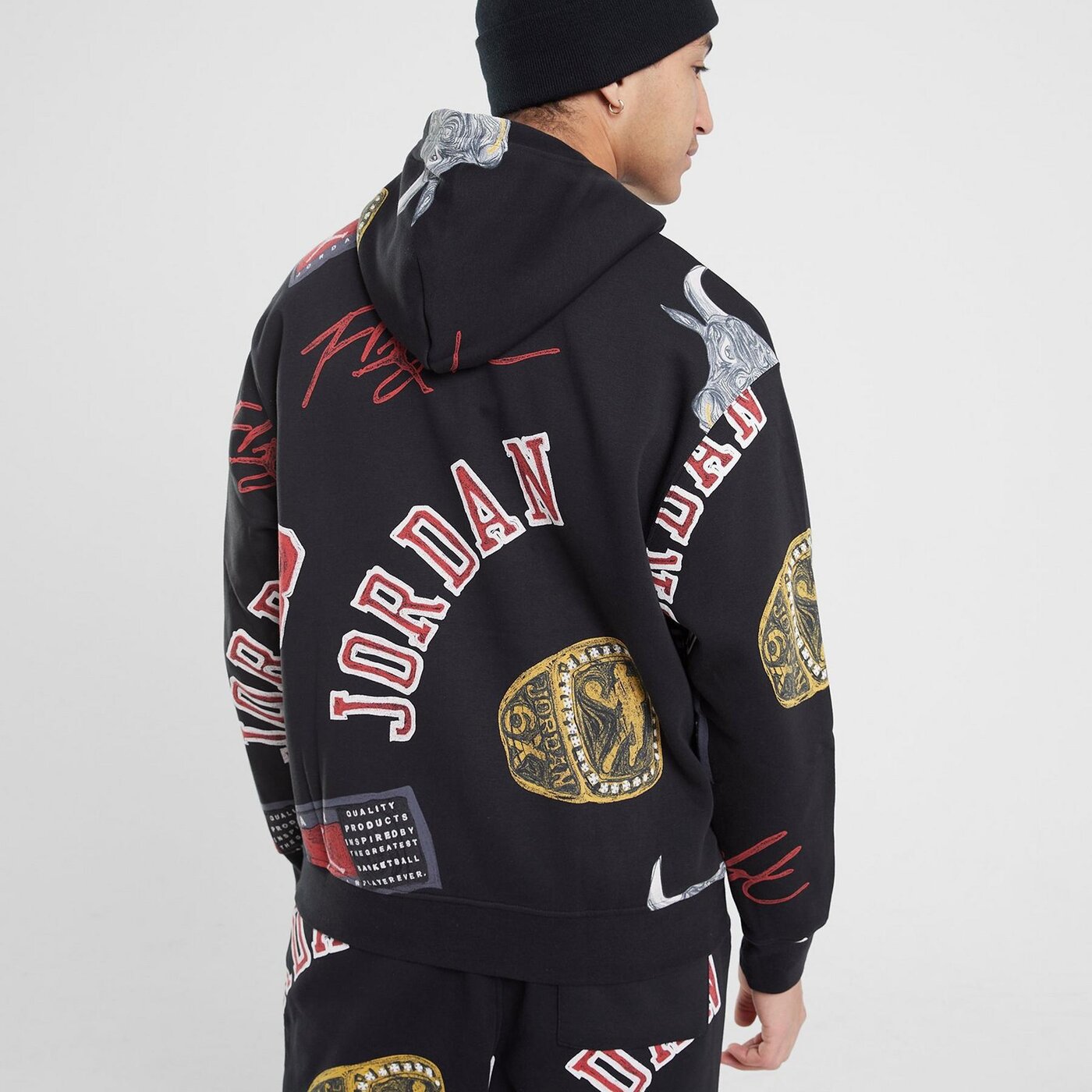 Мъжки суичър JORDAN СУИТЧЪР С КАЧУЛКА M J ESS AOP FLC PO fn4545-010 цвят многоцветен