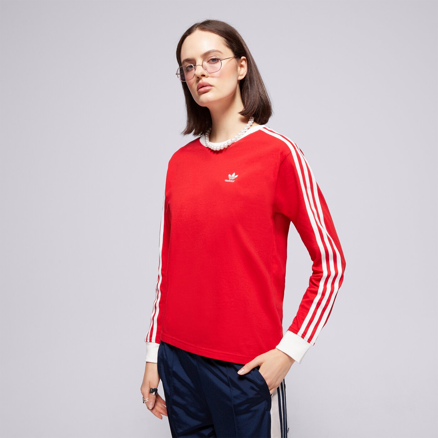 Дамска тениска ADIDAS ТЕНИСКА 3S REGULAR LS jc5777 цвят червен