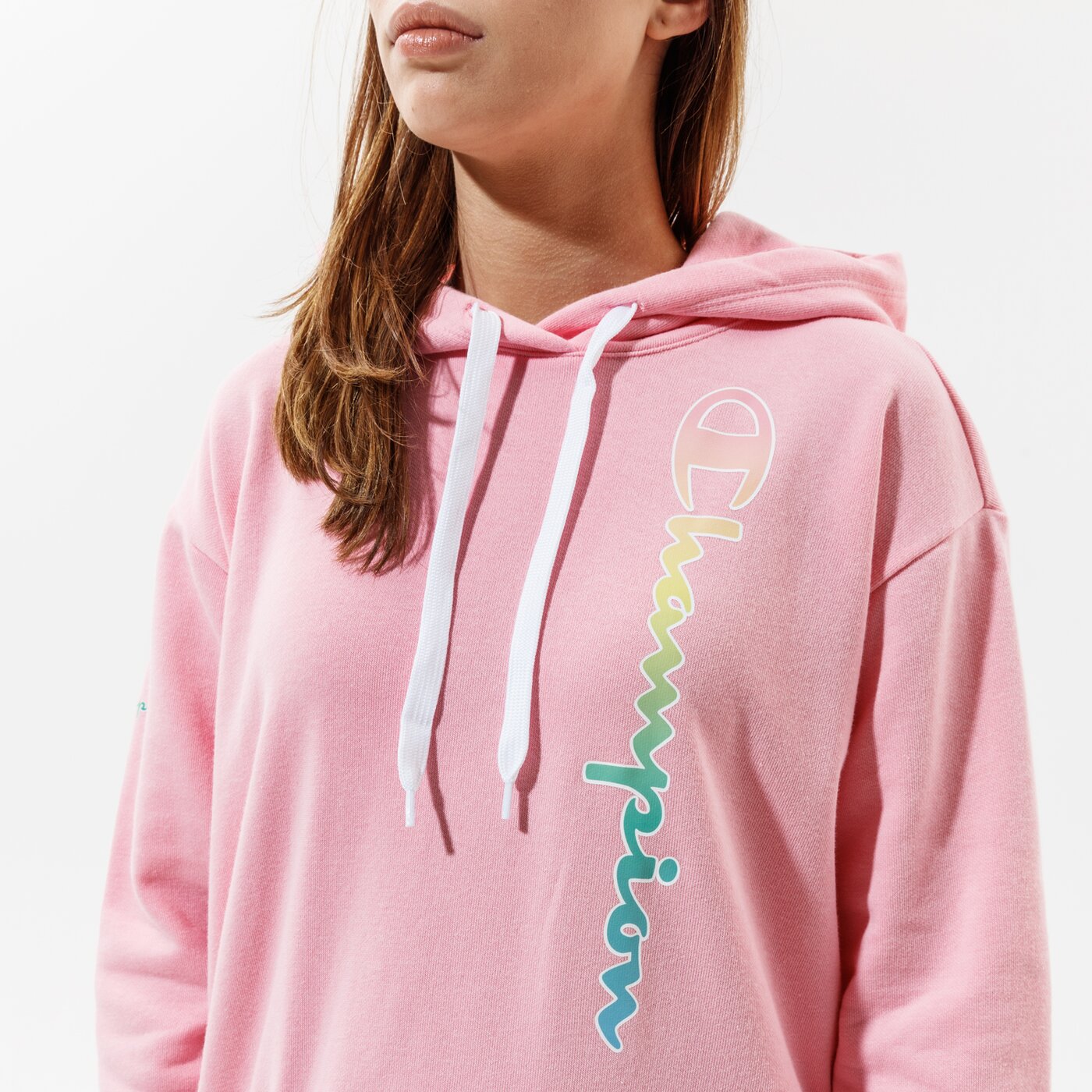 Дамски суичър CHAMPION СУИТЧЪР С КАЧУЛКА HOODED SWEATSHIRT 114076ps024 цвят розов