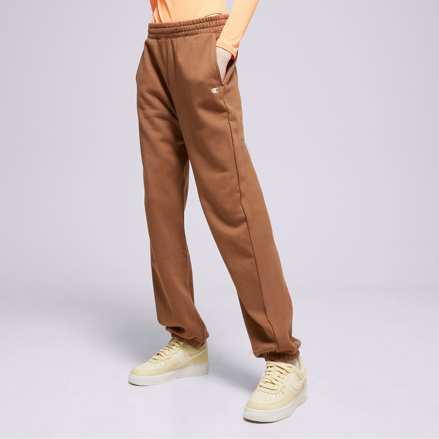 Дамски панталони CHAMPION ПАНТАЛОНИ ELASTIC CUFF PANTS 116219ms519 цвят кафяв