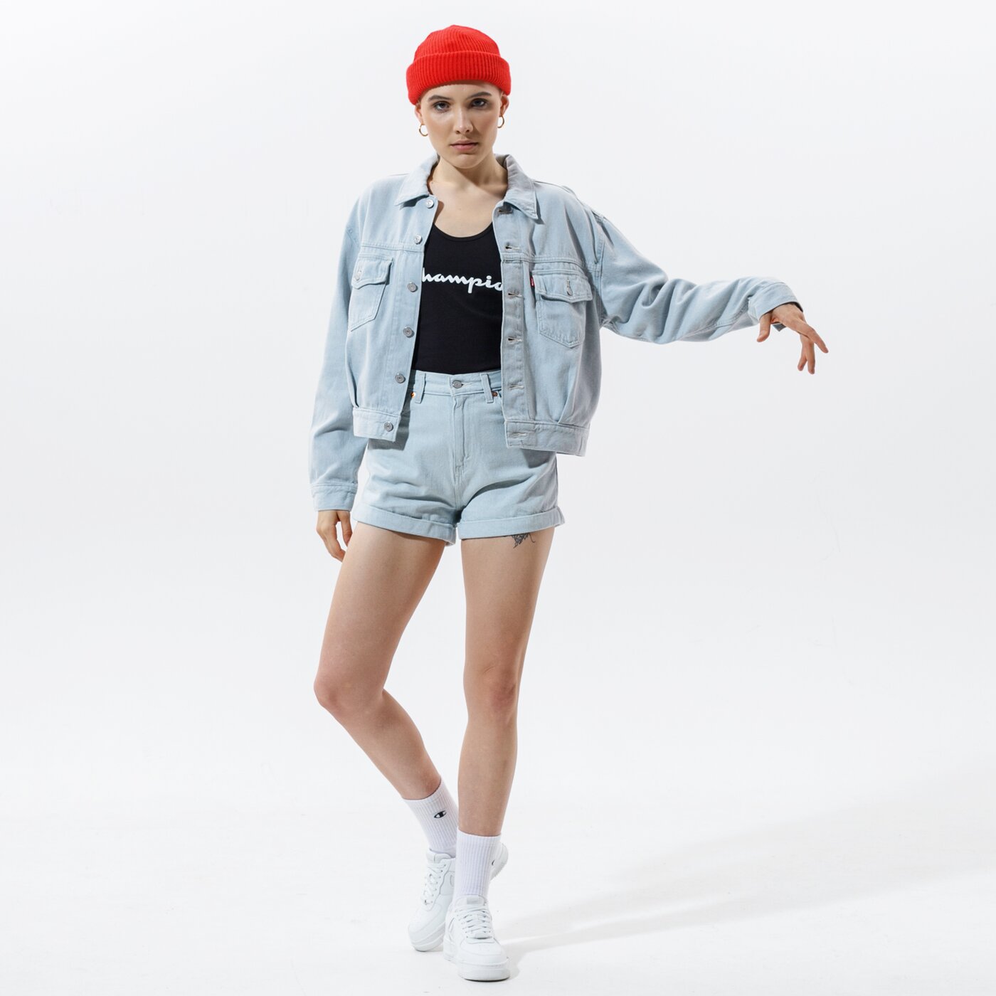 Дамски къси панталони LEVI'S ПАНТАЛОНИ MOM A LINE SHORT 2 16888-0005 цвят син