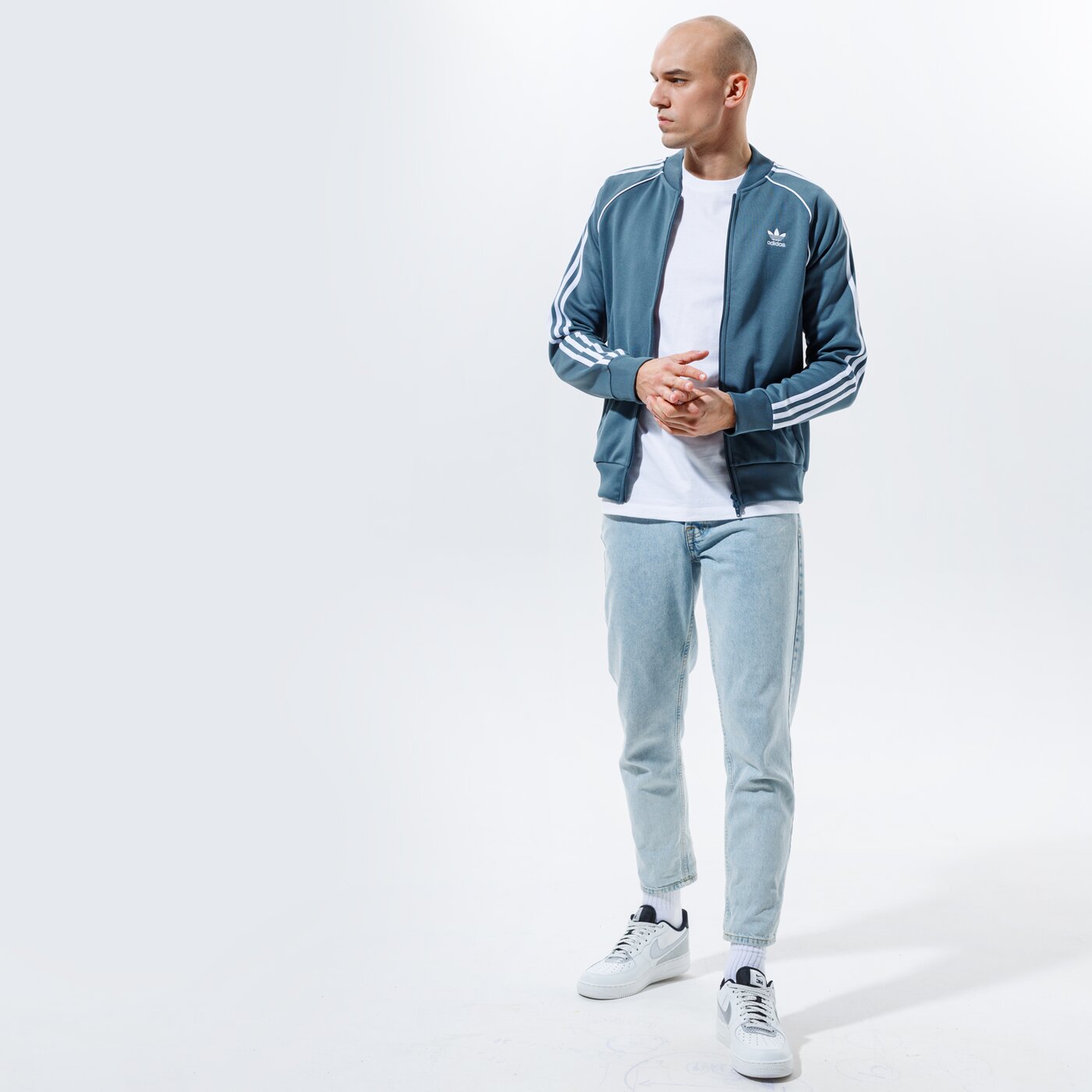 Мъжки суичър ADIDAS СУИТЧЪР СЪС ЗАКОПЧАВАНЕ SST TT P BLUE gn3516 цвят син