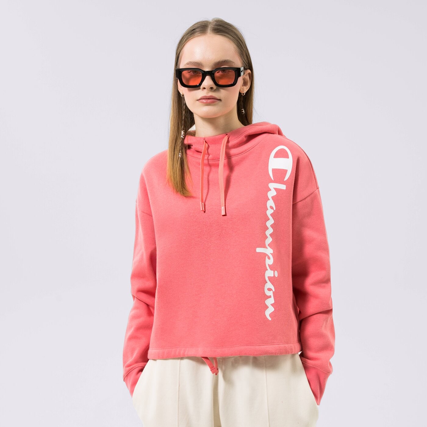 Дамски суичър CHAMPION СУИТЧЪР С КАЧУЛКА HOODED SWEATSHIRT 115389ps171 цвят розов