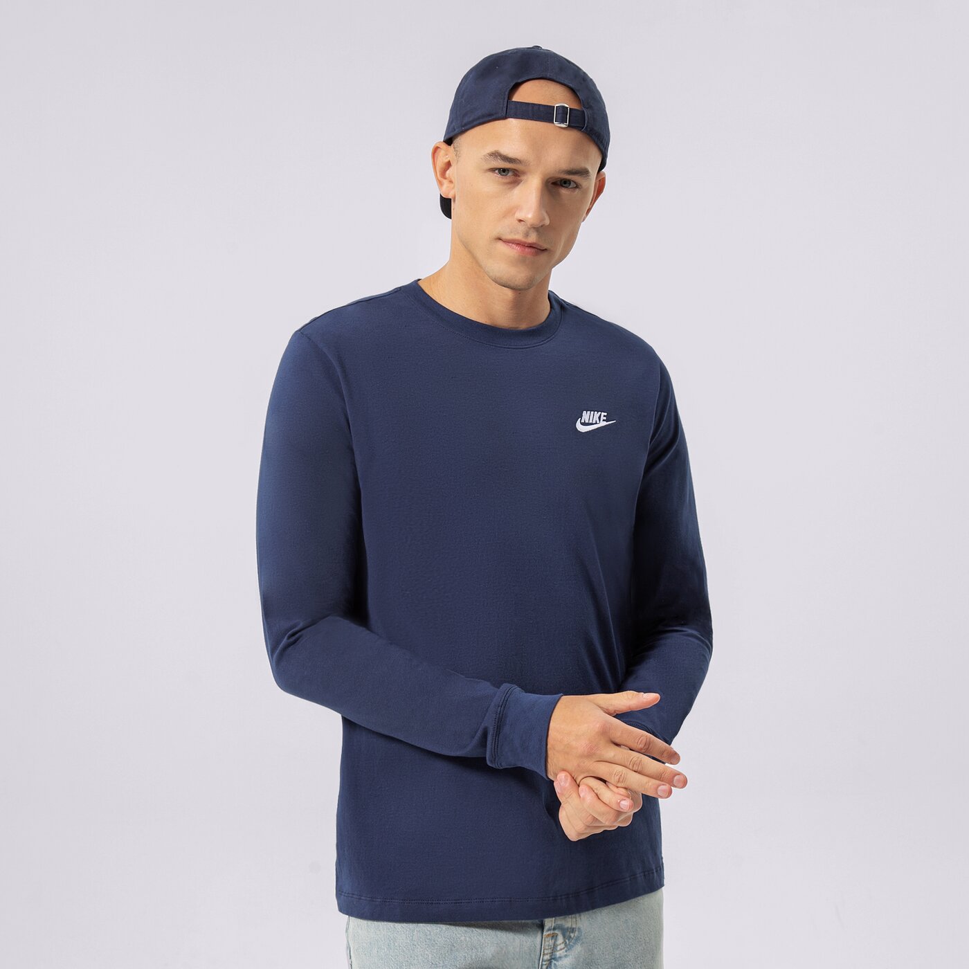 Мъжка тениска NIKE ТЕНИСКА NSW CLUB LONG-SLEEVE TEE ar5193-410 цвят тъмносин