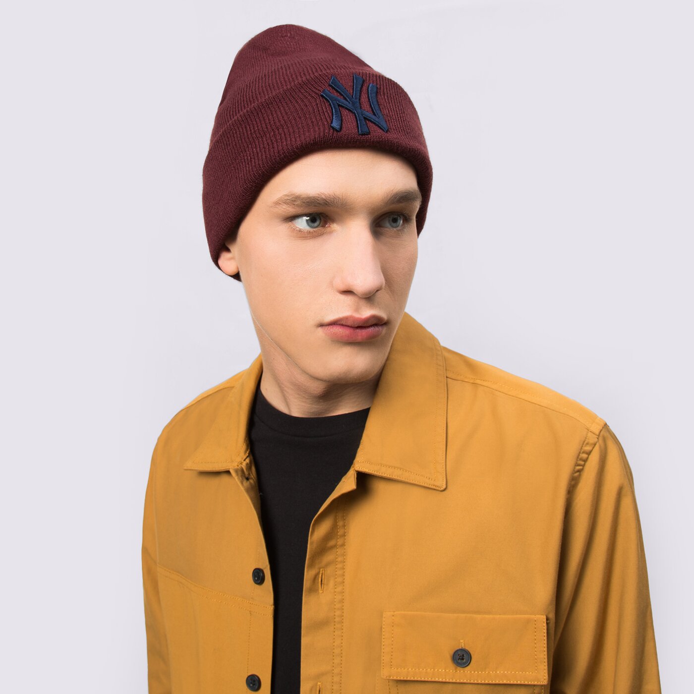 Мъжка зимна шапка NEW ERA ШАПКА LE BEANIE NYY MRN 60292606 цвят бордо