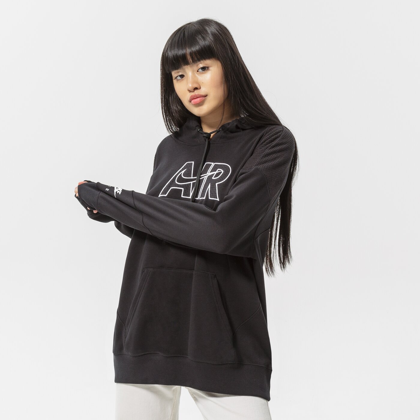 Дамски суичър NIKE СУИТЧЪР С КАЧУЛКА AIR OVERHEAD HOODIE dm6059-010 цвят черен