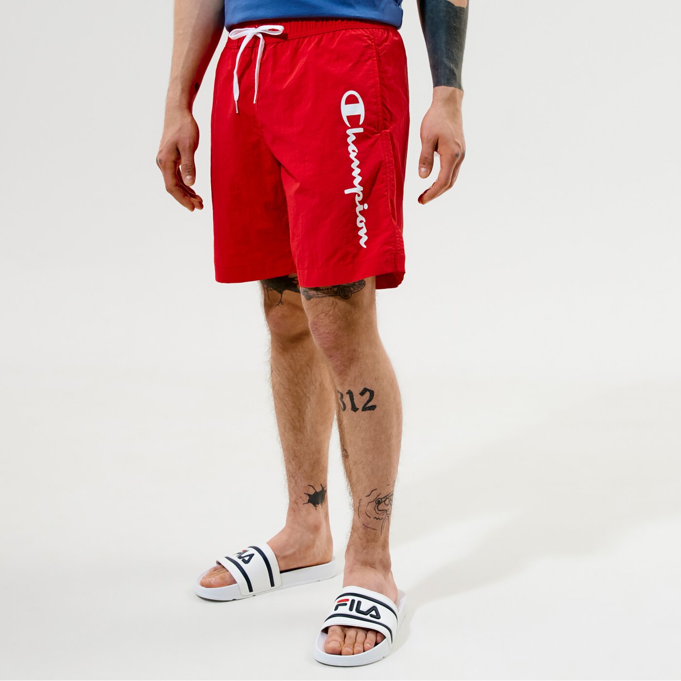 Мъжки къси панталони CHAMPION ШОРТИ BEACHSHORT 216068rs046 цвят червен