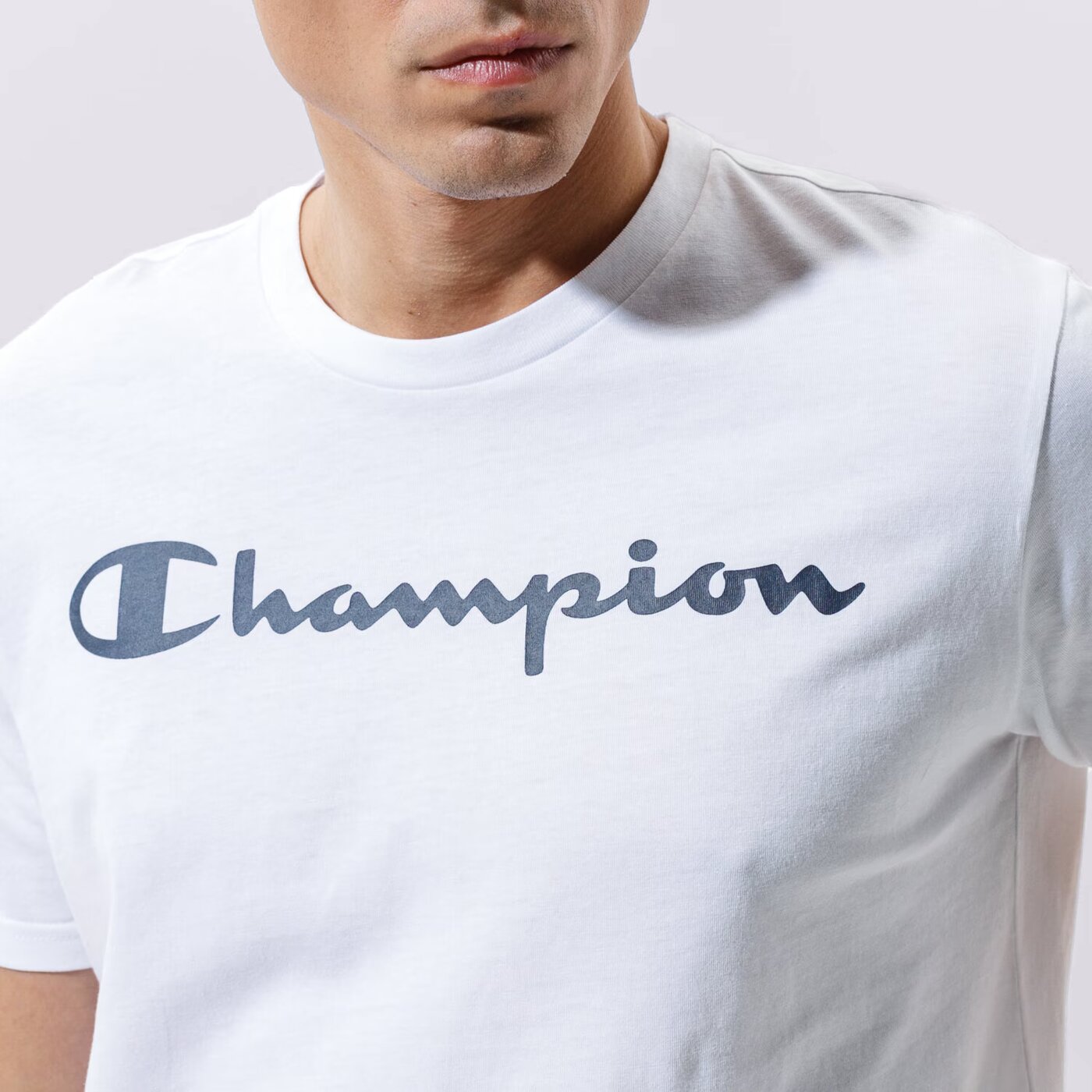 Мъжка тениска CHAMPION ТЕНИСКА CREWNECK ТЕНИСКА 216957ww001 цвят бял