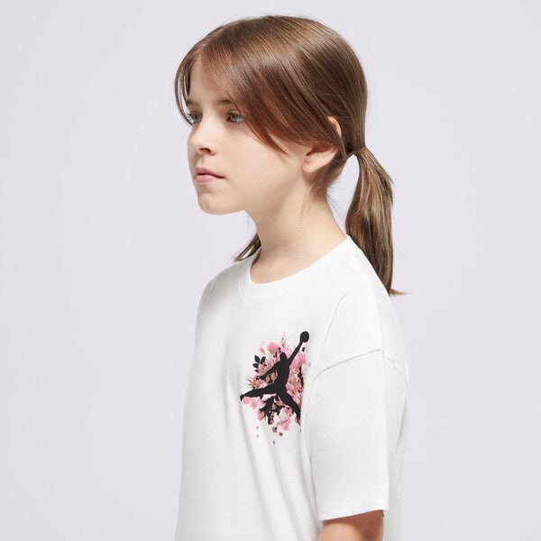 Детска тениска JORDAN ТЕНИСКА JDG FLORAL JUMPMAN SS TEE GIRL 45d450-001 цвят бял