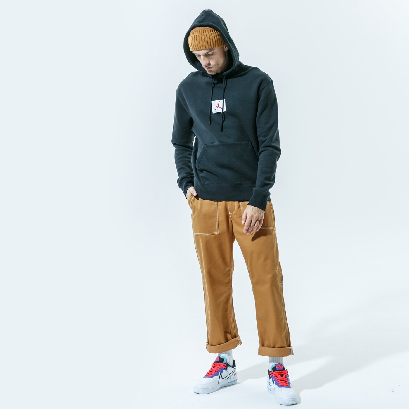 Мъжки суичър JORDAN СУИТЧЪР С КАЧУЛКА M J FLT FLC PO SOLID cv6146-010 цвят черен