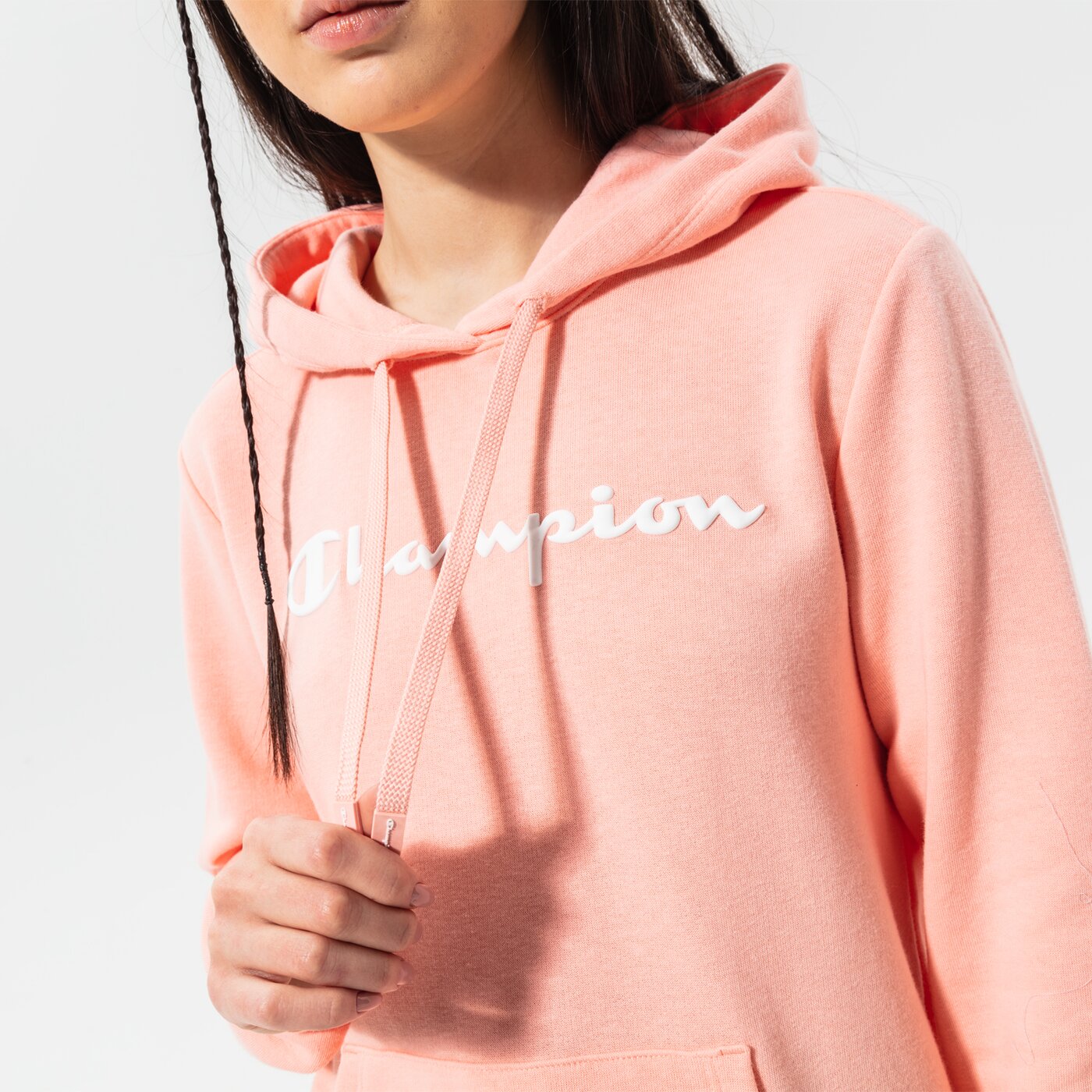 Дамски суичър CHAMPION СУИТЧЪР С КАЧУЛКА HOODED SWEATSHIRT 114858ps012 цвят розов