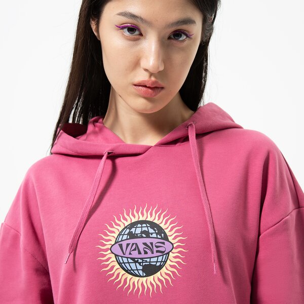 Дамски суичър VANS СУИТЧЪР С КАЧУЛКА EARTH & SUN OS PO vn0a7tmobel1 цвят бордо