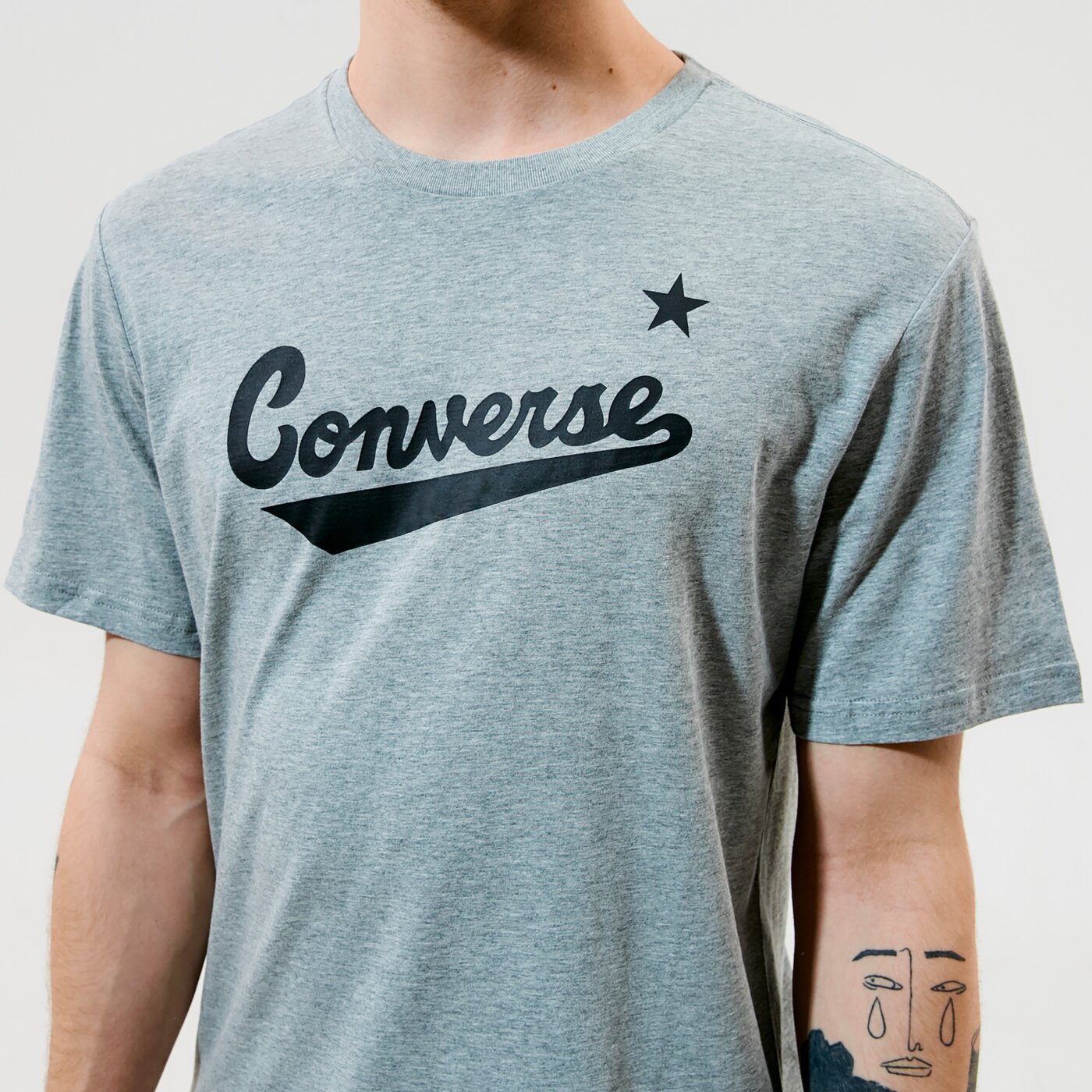 Мъжка тениска CONVERSE ТЕНИСКА CENTER FRONT LOGO TEE 10018235-a04 цвят сив
