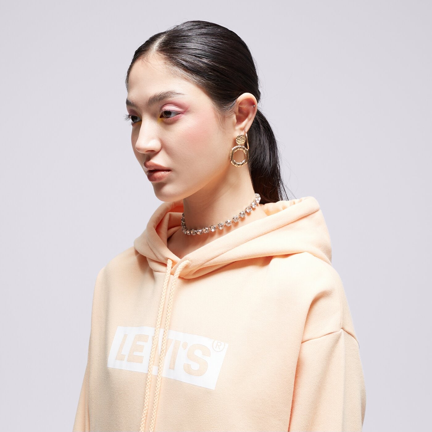 Дамски суичър LEVI'S СУИТЧЪР С КАЧУЛКА GRAPHIC STANDARD 18487-0250 цвят жълт