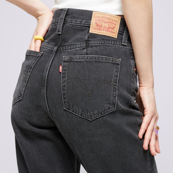 Дамски панталони LEVI'S ПАНТАЛОНИ HW MOM JEAN ALTERED BLACKS a7466-0000 цвят сив