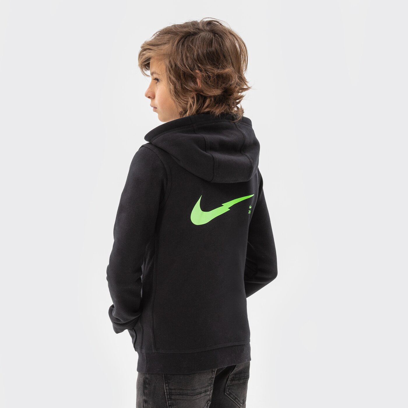 Детски суичър NIKE СУИТЧЪР С КАЧУЛКА B NSW ZIGZAG FLC BOY do2669-010 цвят черен