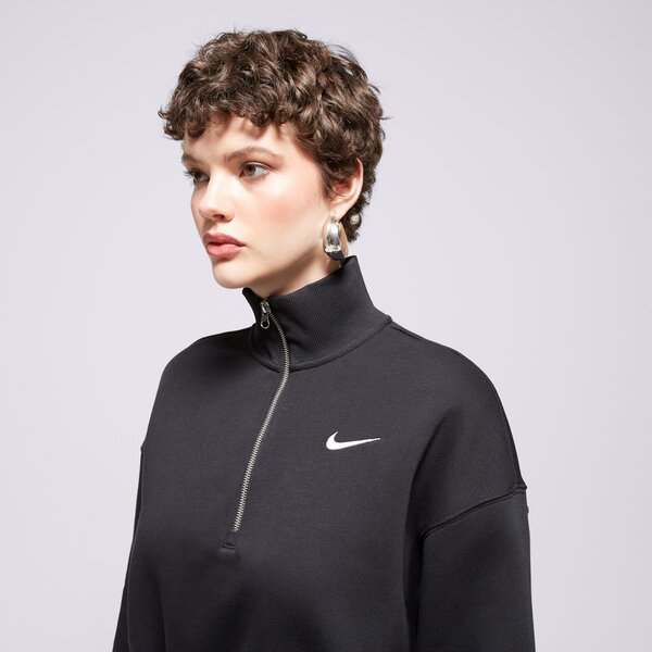 Дамски суичър NIKE СУИТЧЪР W NSW PHNX FLC QZ CROP dq5767-010 цвят черен