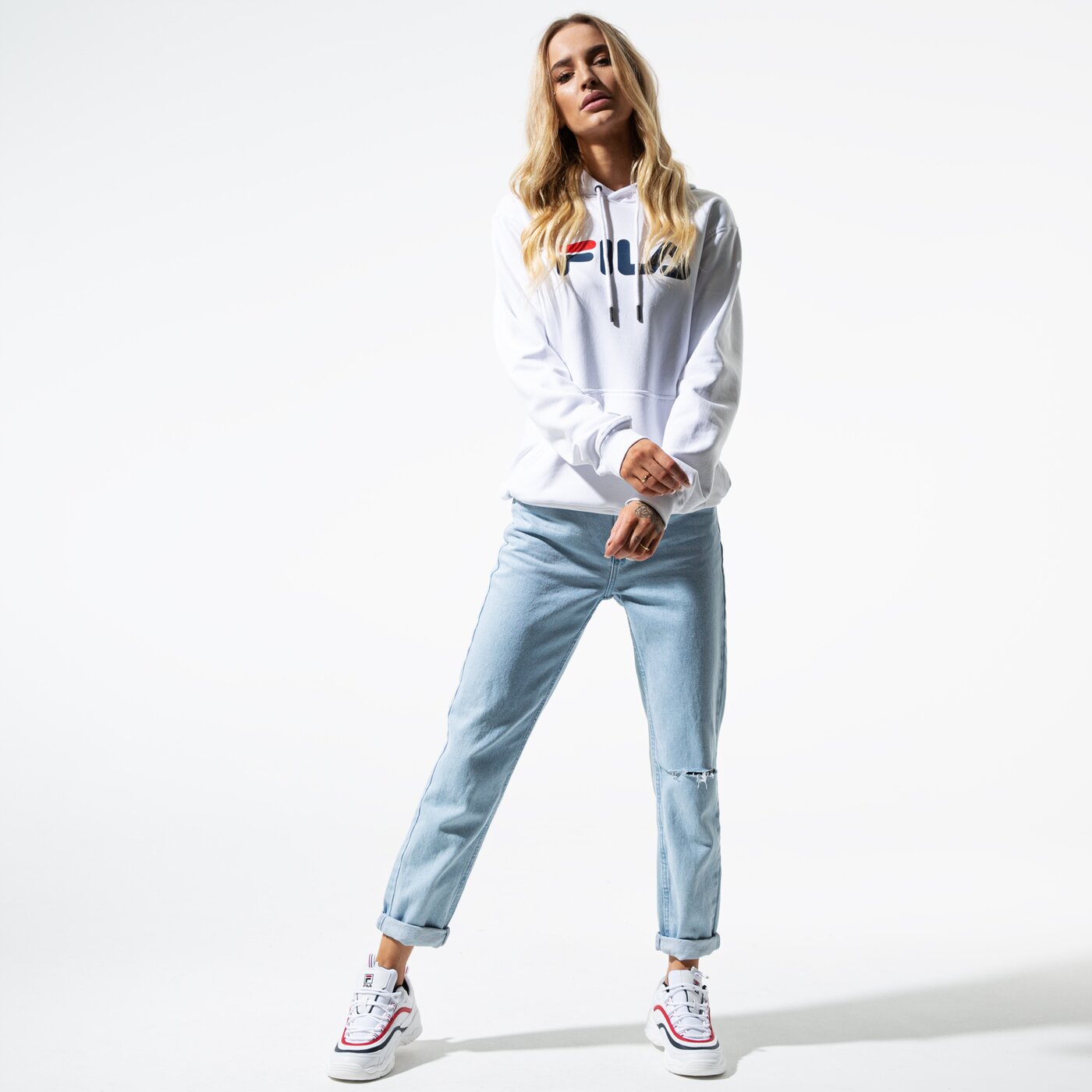 Мъжки суичър FILA СУИТЧЪР С КАЧУЛКА PURE HOODY 681090m67 цвят бял