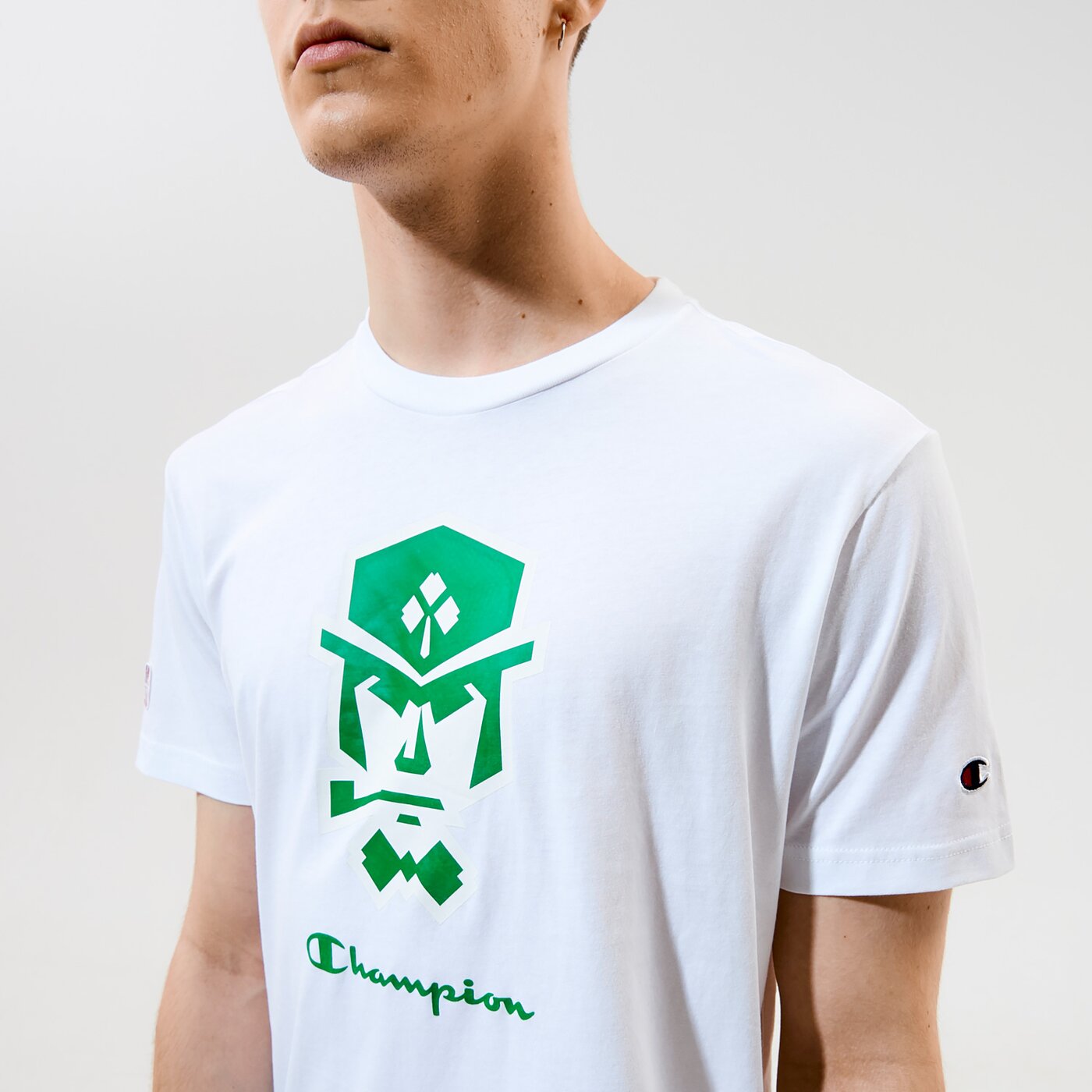 Мъжка тениска CHAMPION ТЕНИСКА CREWNECK ТЕНИСКА 215003ww001 цвят бял