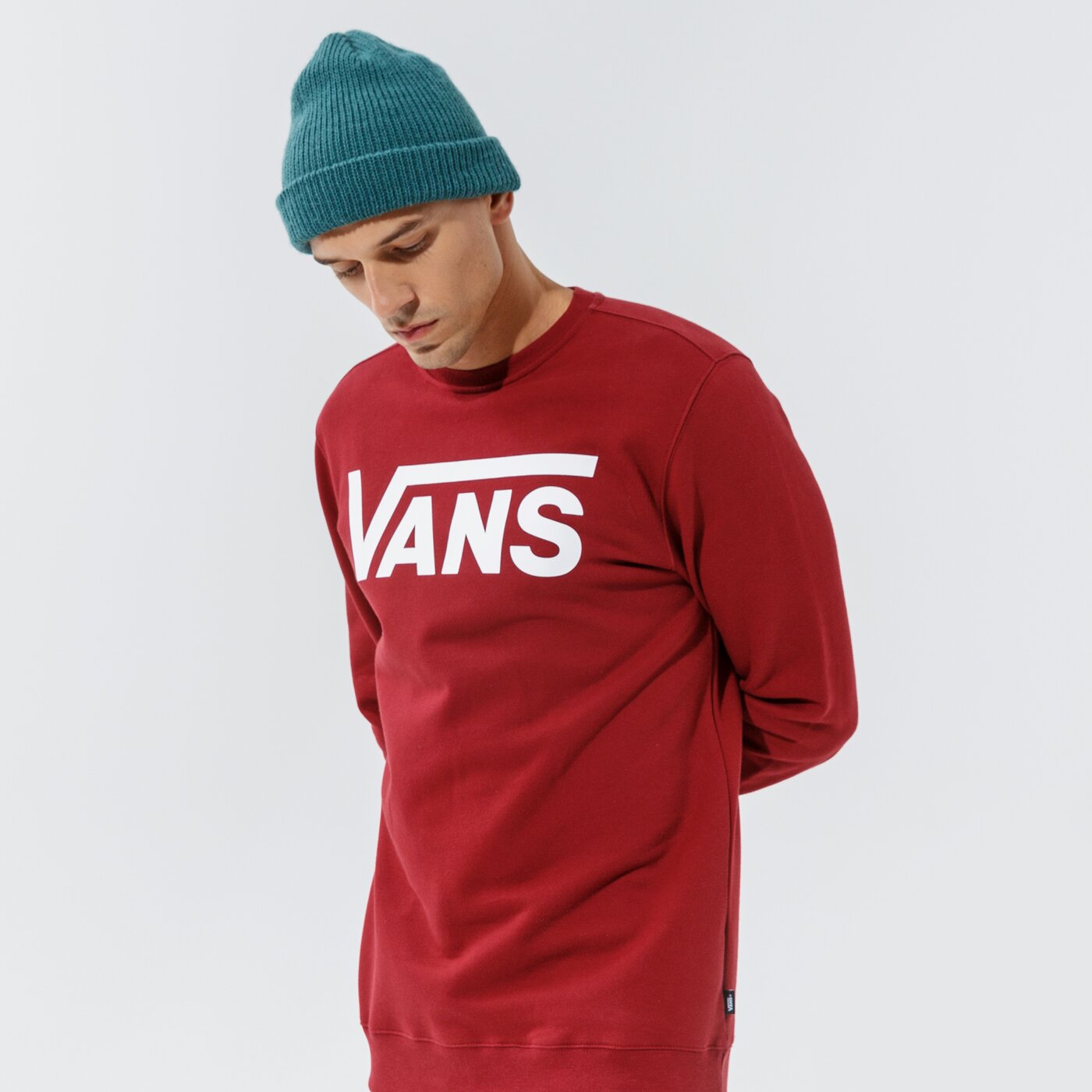Мъжки суичър VANS СУИТЧЪР VANS CLASSIC CREW II vn0a456azbs1 цвят бордо