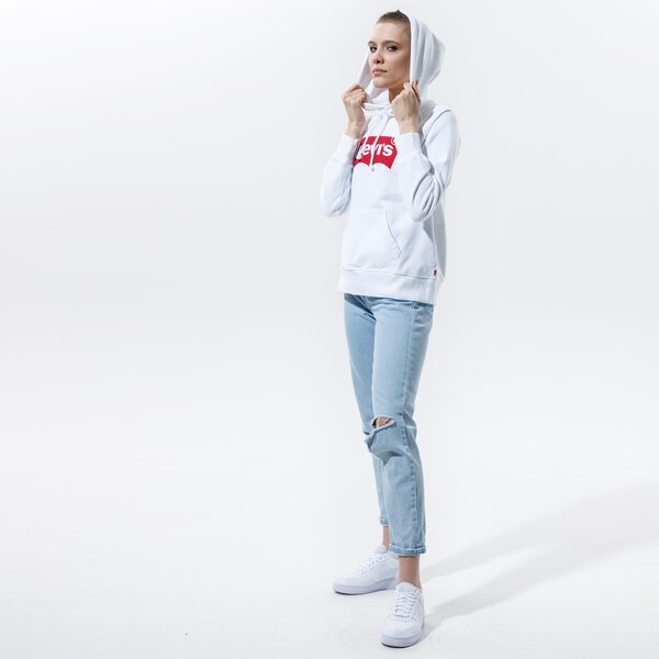Дамски суичър LEVI'S СУИТЧЪР С КАЧУЛКА GRAPHIC SPORT HOODIE 35946-0010 цвят бял
