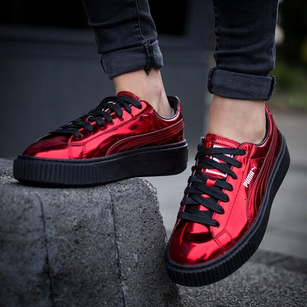 PUMA BASKET PLATFORM METALLIC HIGH 32633905 цвят червен