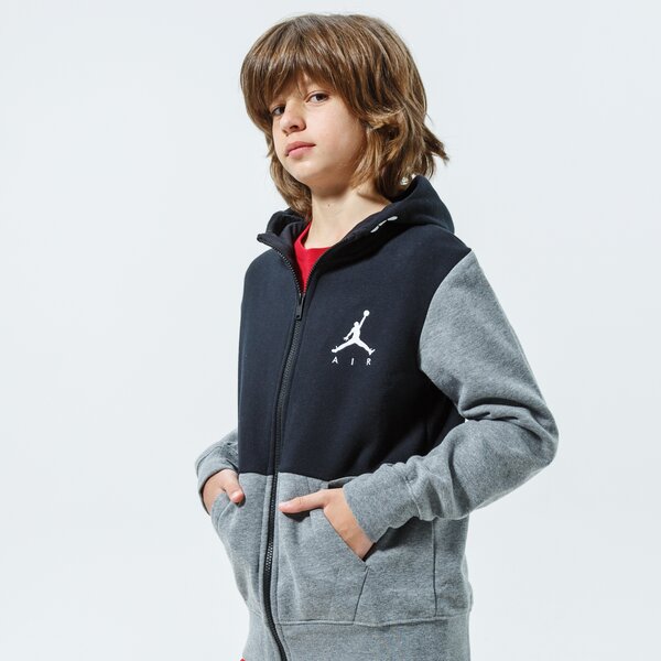 Детски суичър JORDAN СУИТЧЪР СЪС ЗАКОПЧАВАНЕ С КАЧУЛКА JUMPMAN AIR FLEECE  957583-k6n цвят сив