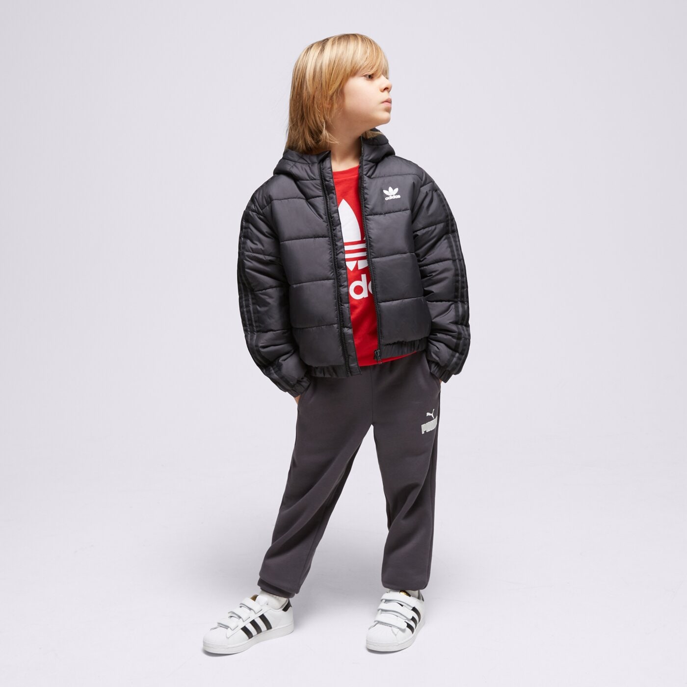 Детска преходно яке ADIDAS GIRLS' CROPPED PADDED JACKET JUNIOR  h43927 цвят черен