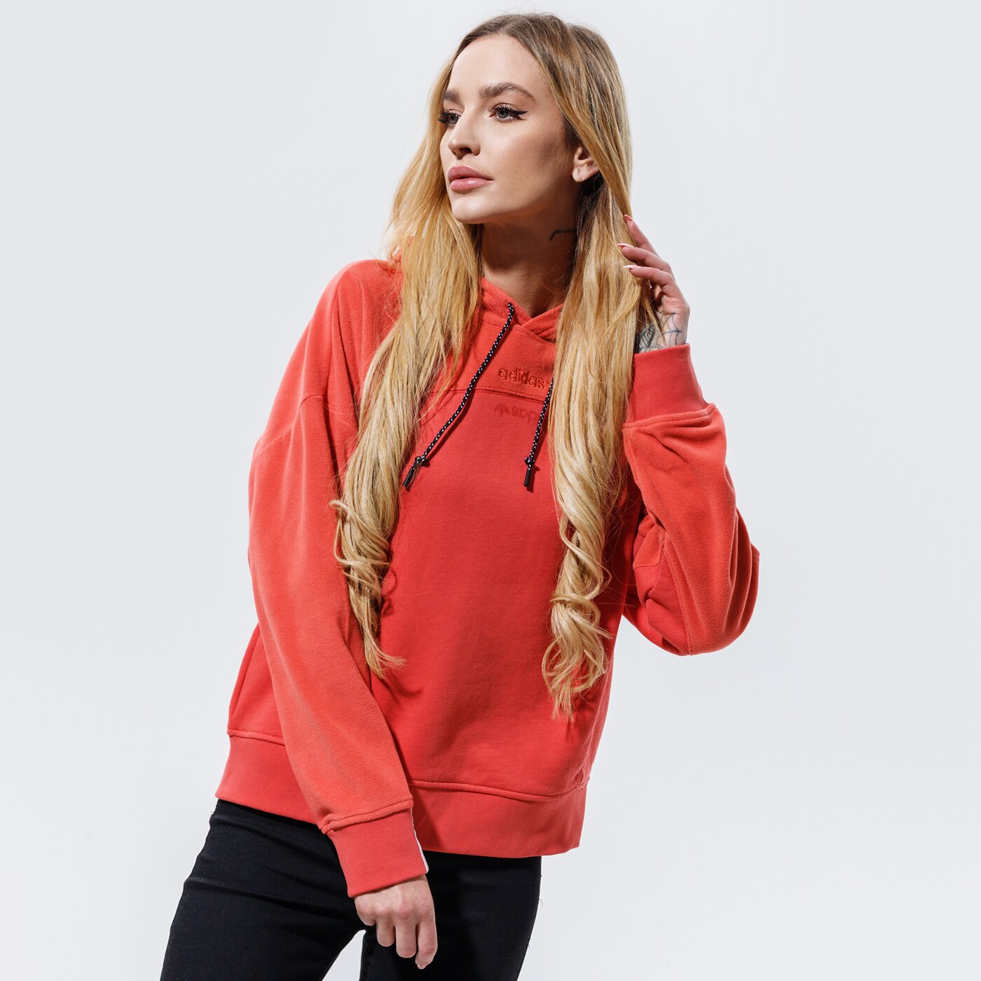 Дамски суичър ADIDAS СУИТЧЪР С КАЧУЛКА HOODIE gd3898 цвят розов