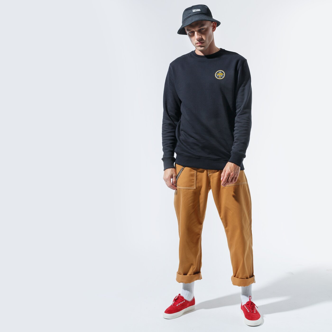 Мъжки суичър VANS СУИТЧЪР CHECKER 66 CREW vn0a4rqyblk1 цвят черен