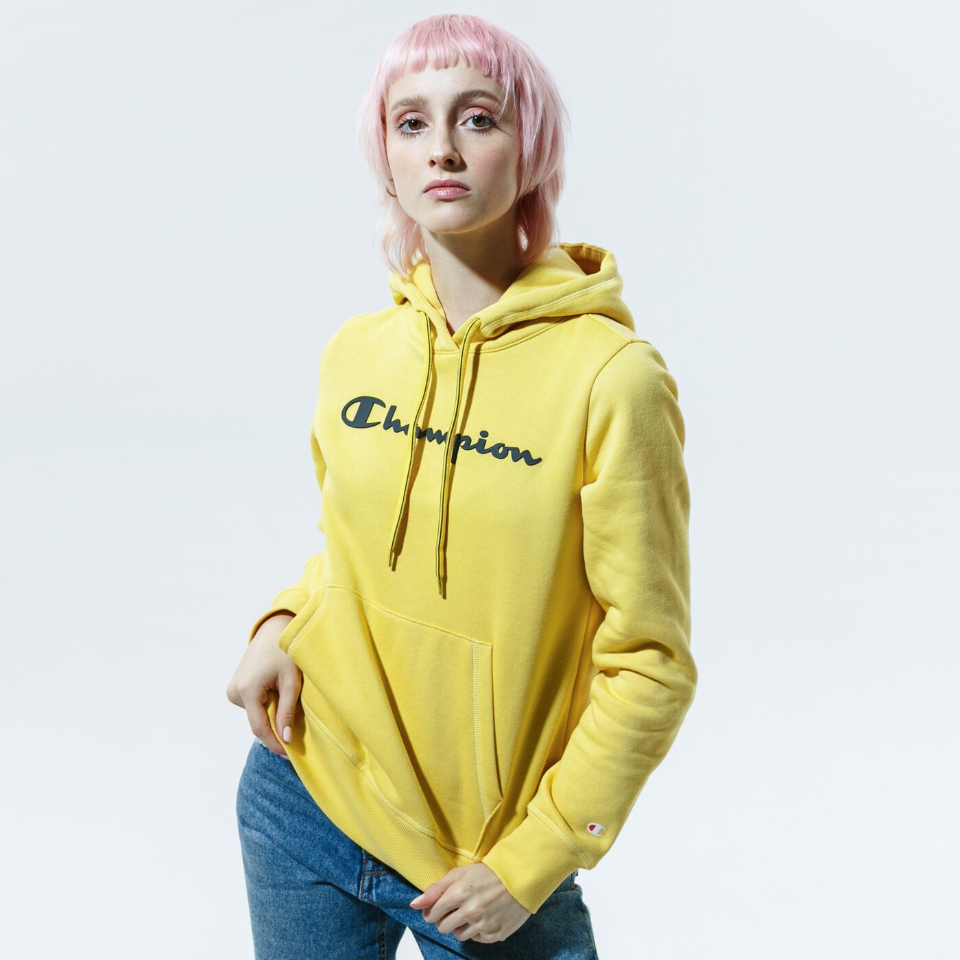 Дамски суичър CHAMPION СУИТЧЪР С КАЧУЛКА HOODED SWEATSHIRT 113207ys087 цвят горчица