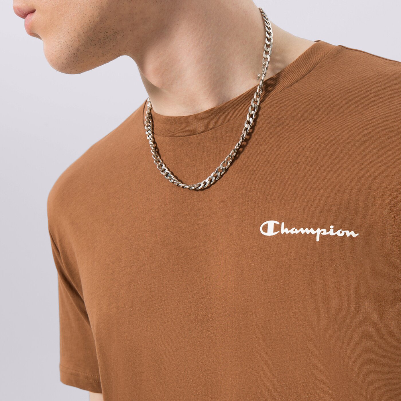 Мъжка тениска CHAMPION ТЕНИСКА CREWNECK ТЕНИСКА 218281ms519 цвят кафяв