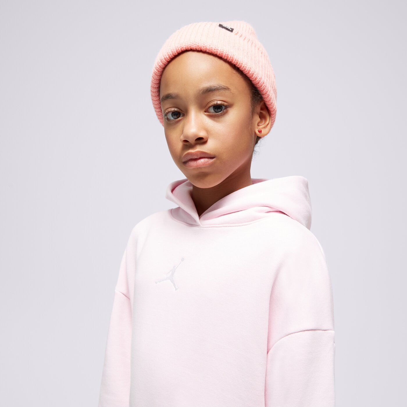 Детски суичър JORDAN СУИТЧЪР С КАЧУЛКА JDG ICON PLAY GIRL 45c695-a9y цвят розов