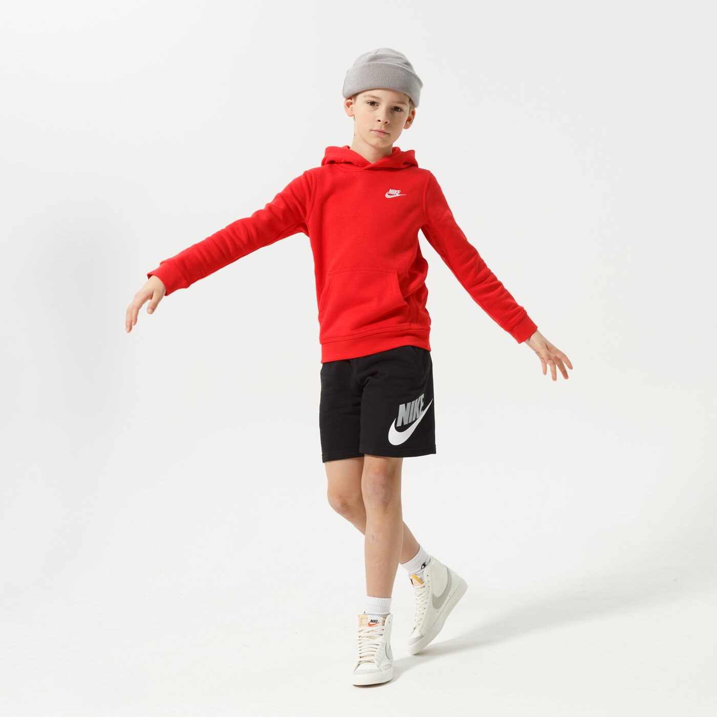 Детски суичър NIKE FRANCHISE OVERHEAD HOODIE JUNIOR SWEATSHIRT bv3757-657 цвят червен