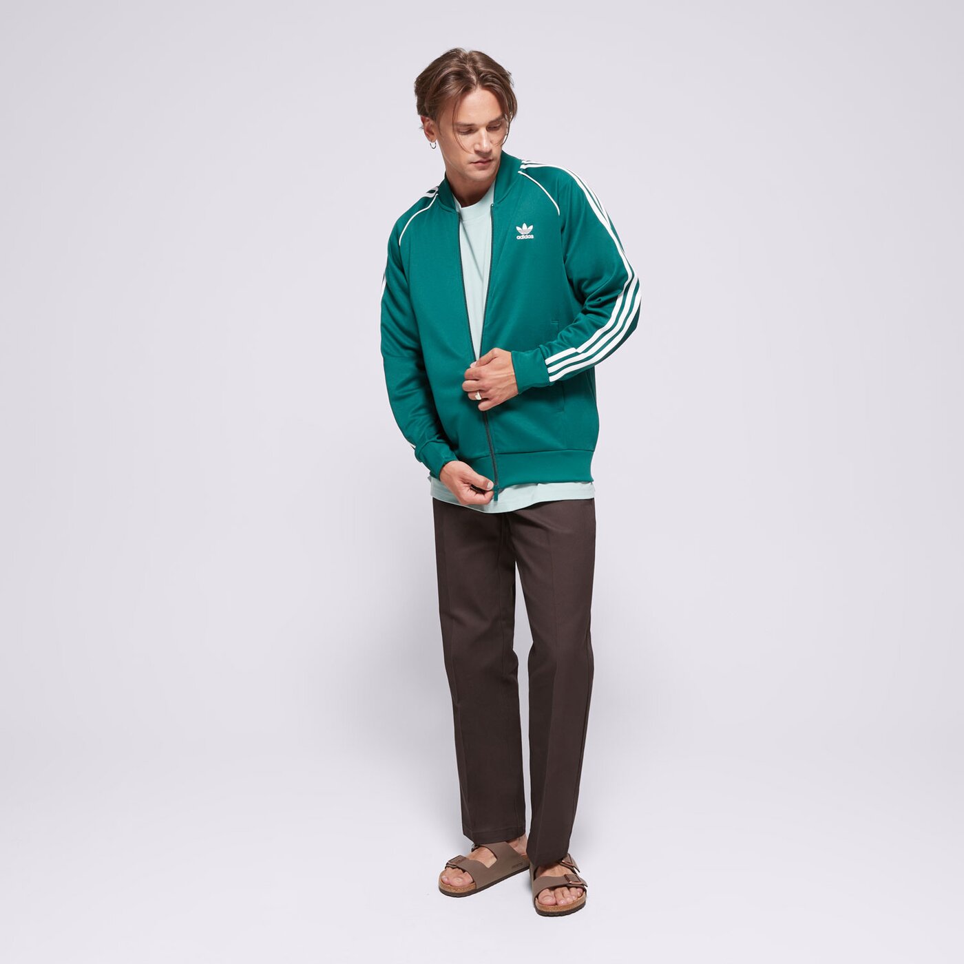 Мъжки суичър ADIDAS СУИТЧЪР СЪС ЗАКОПЧАВАНЕ SST TT ADICOLOR ir9863 цвят зелен