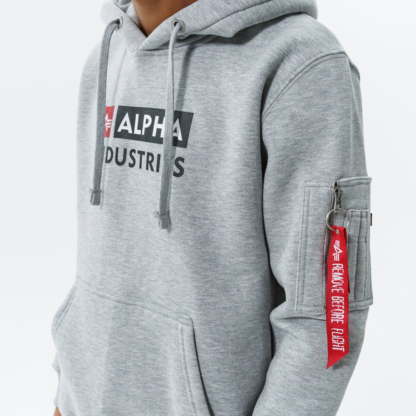 Мъжки суичър ALPHA INDUSTRIES СУИТЧЪР С КАЧУЛКА ALPHA BLOCK LOGO HOODY 118338-17 цвят сив