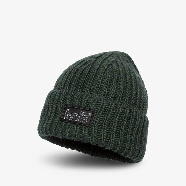 Дамска зимна шапка LEVI'S ШАПКА CHUNKY BEANIE d7257-0002 цвят зелен