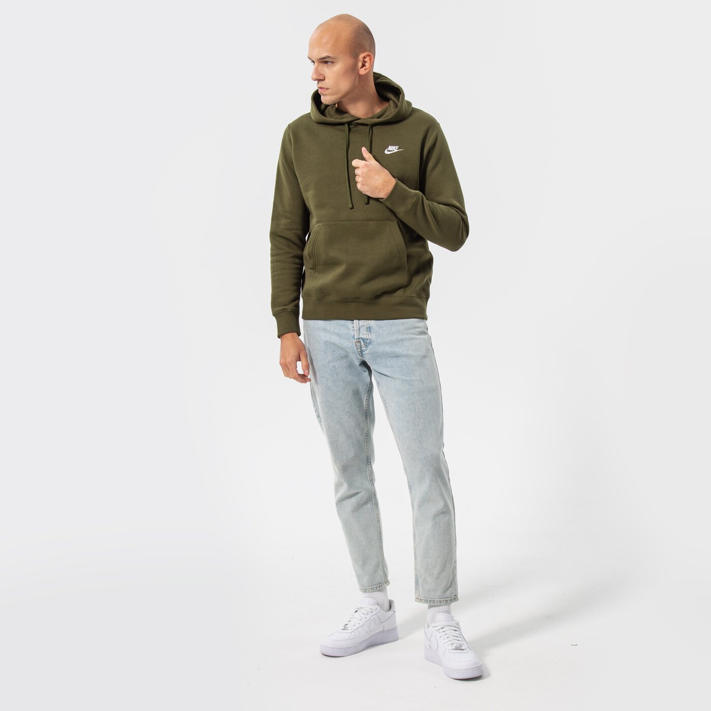 Мъжки суичър NIKE СУИТЧЪР С КАЧУЛКА SPORTSWEAR CLUB FLEECE bv2654-327 цвят каки