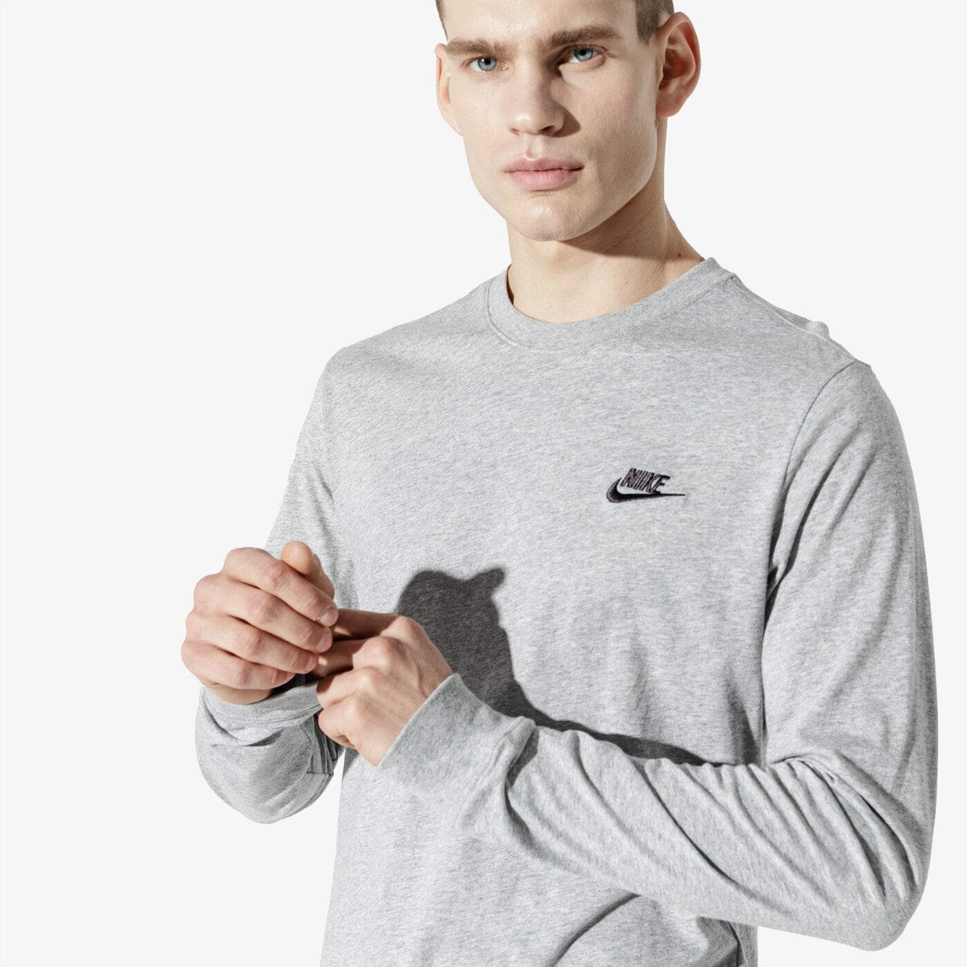 Мъжка тениска NIKE ТЕНИСКА NSW CLUB LONG-SLEEVE TEE ar5193-063 цвят сив