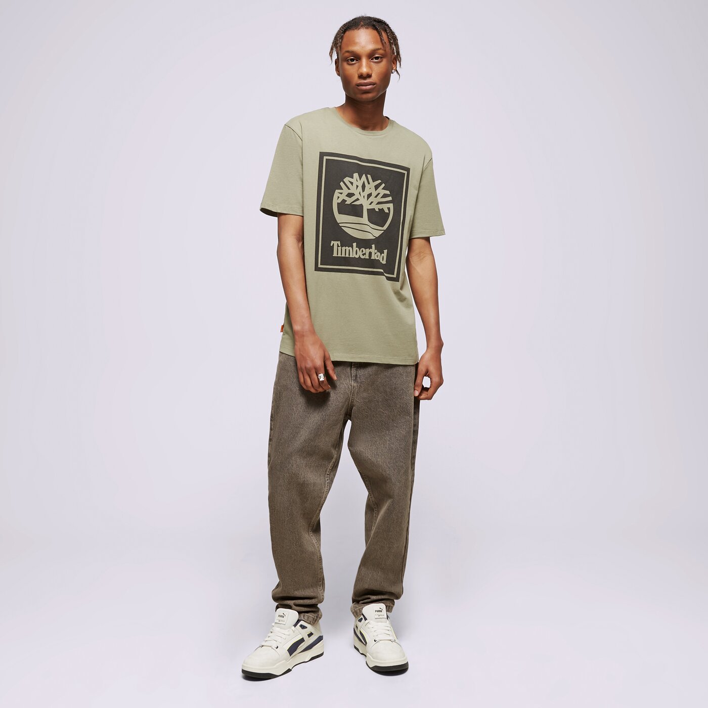 Мъжка тениска TIMBERLAND ТЕНИСКА SS FRONT STACK tb0a6cbtcn81 цвят каки