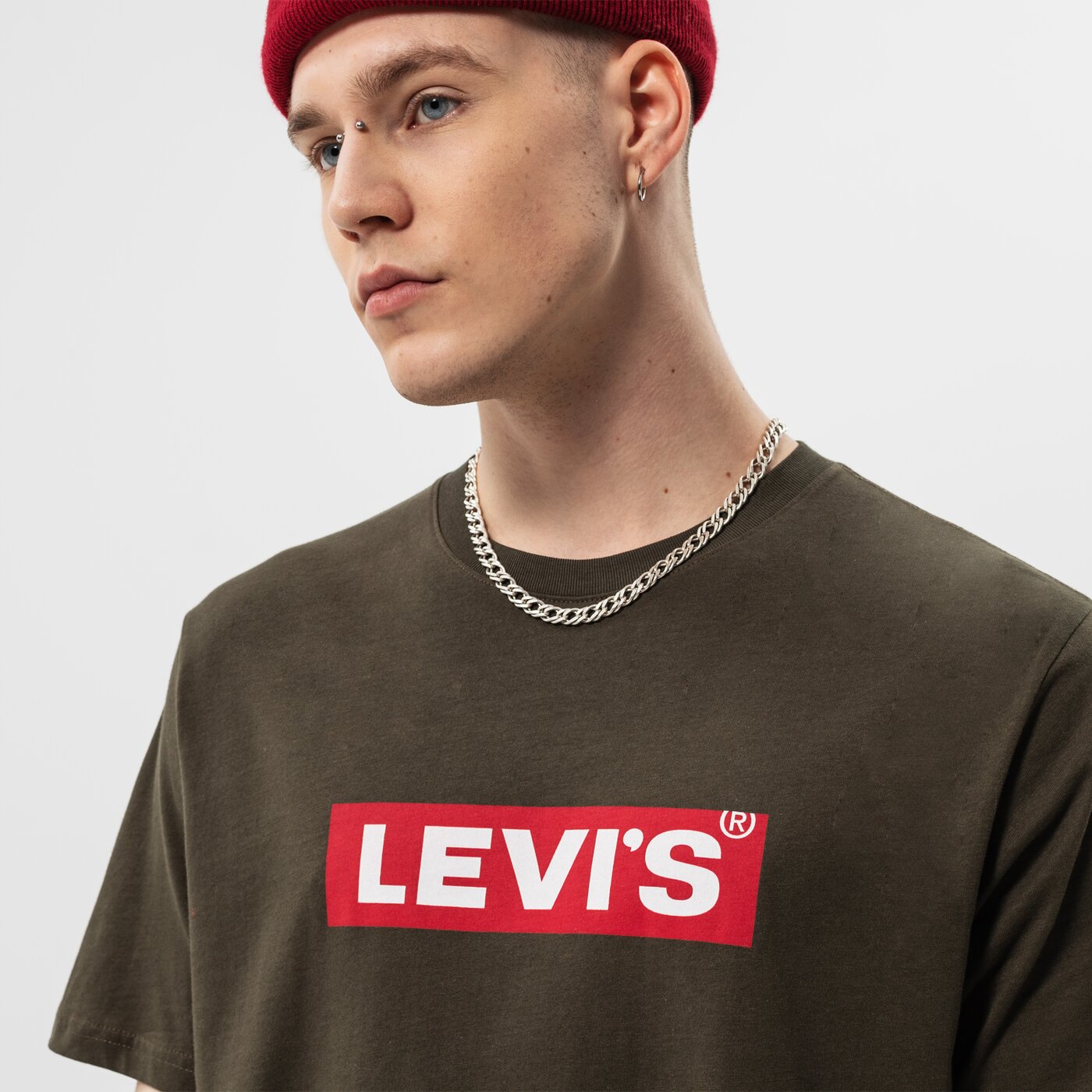Мъжка тениска LEVI'S ТЕНИСКА SS RELAXED FIT TEE AGILITY a2082-0048 цвят каки