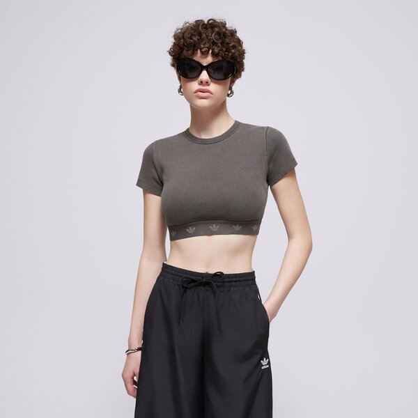 Дамска тениска ADIDAS ТЕНИСКА RIB SS ТОП jd0041 цвят сив