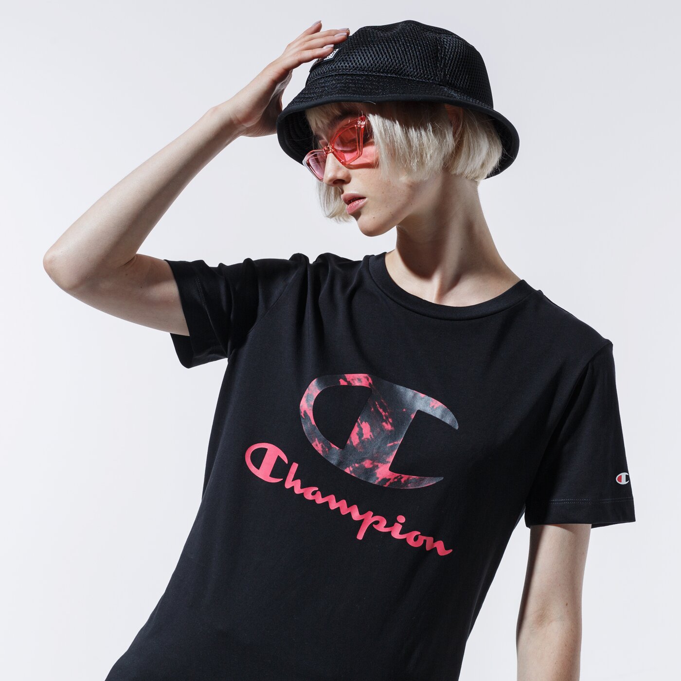 Дамска тениска CHAMPION ТЕНИСКА LADY PRINTED LOGO TEE 113699kk001 цвят черен